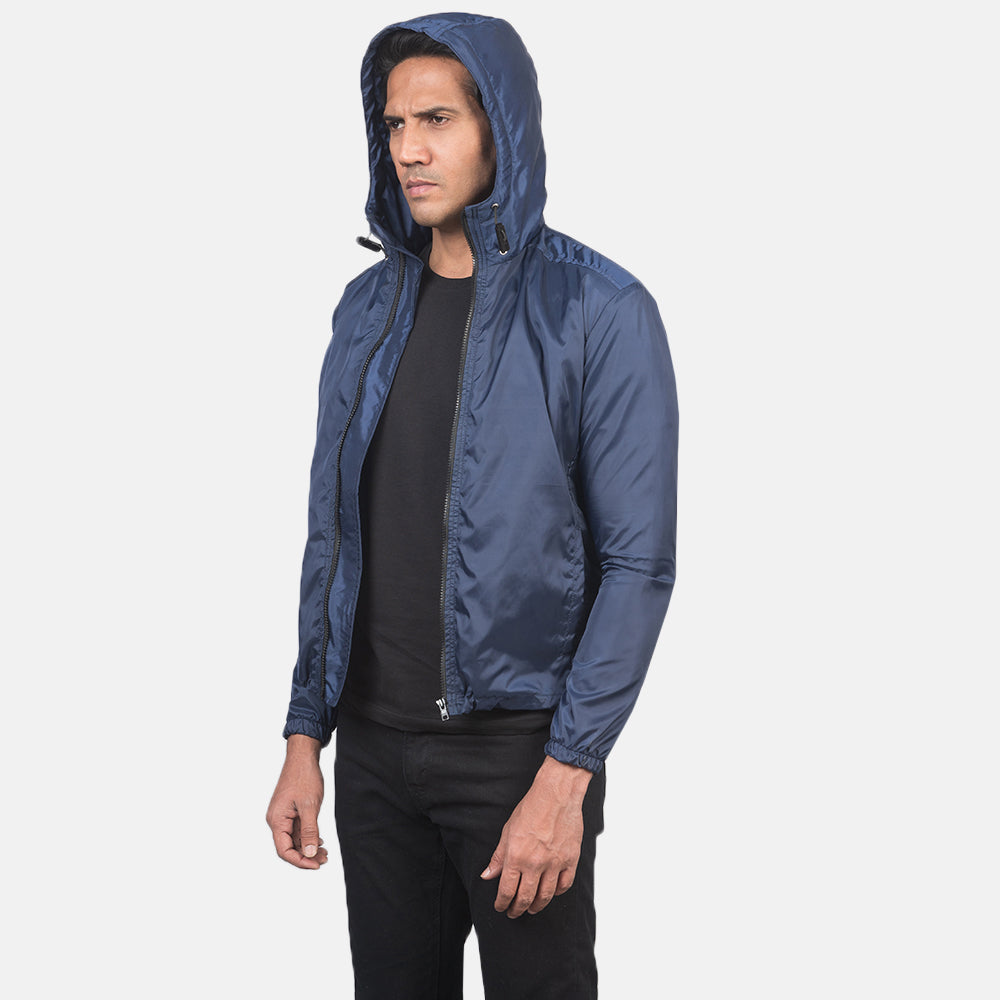 Jimmy Blue Hooded Windbreaker Jacket by Dash Racegear - men Jacket view 4