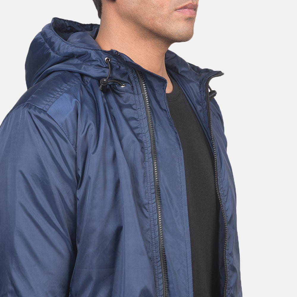Jimmy Blue Hooded Windbreaker Jacket by Dash Racegear - men Jacket view 6