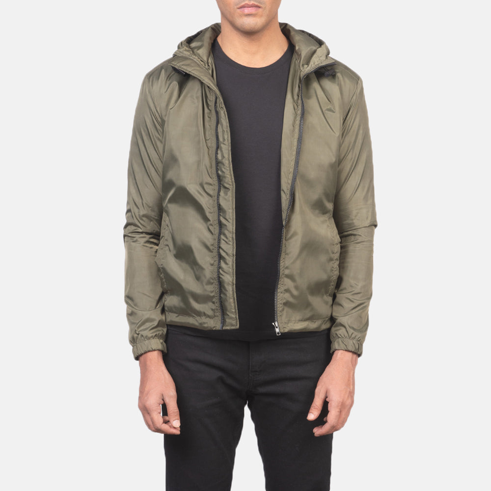 Jimmy Green Hooded Windbreaker Jacket by Dash Racegear - men Jacket view 1