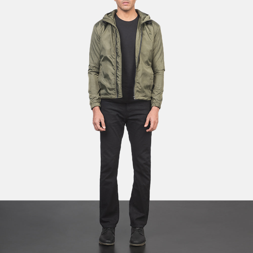 Jimmy Green Hooded Windbreaker Jacket by Dash Racegear - men Jacket view 3