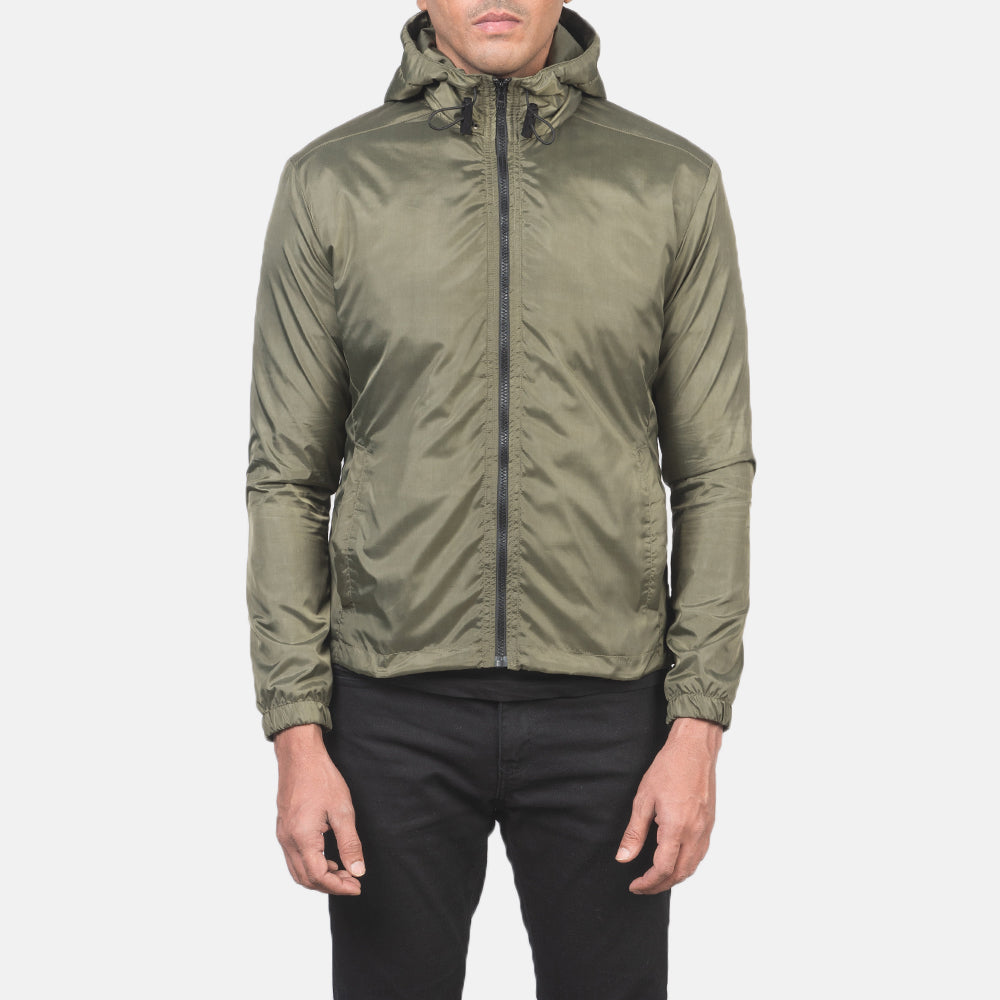 Jimmy Green Hooded Windbreaker Jacket by Dash Racegear - men Jacket view 4