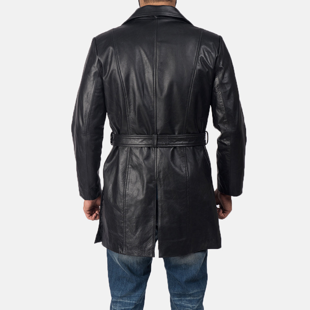 Jordan Black Leather Coat by Dash Racegear - men Jacket view 5