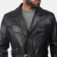 Jordan Black Leather Coat by Dash Racegear - men Jacket view 6