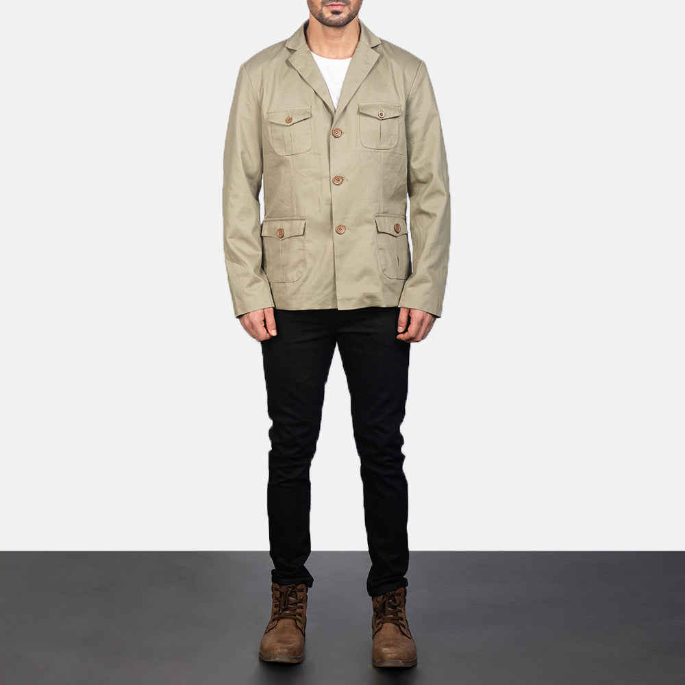 Kajetan Beige Safari Jacket by Dash Racegear - men Jacket view 3