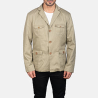 Kajetan Beige Safari Jacket by Dash Racegear - men Jacket view 4