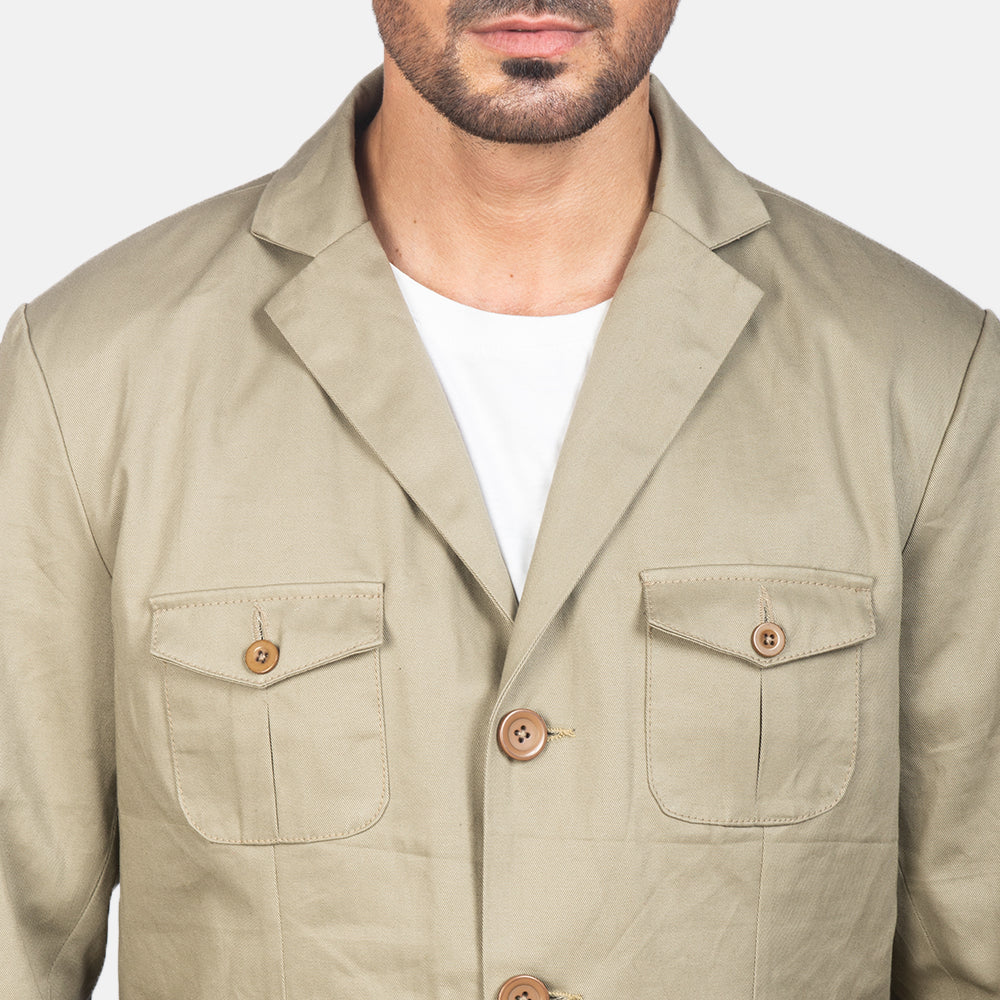 Kajetan Beige Safari Jacket by Dash Racegear - men Jacket view 6