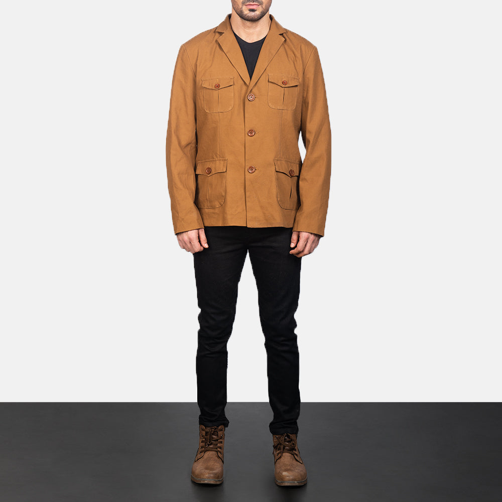 Kajetan Khaki Safari Jacket by Dash Racegear - men Jacket view 3