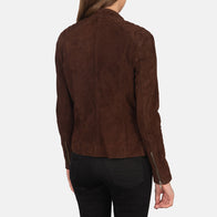 Kelsee Mocha Suede Biker Jacket by Dash Racegear - women Jacket view 5