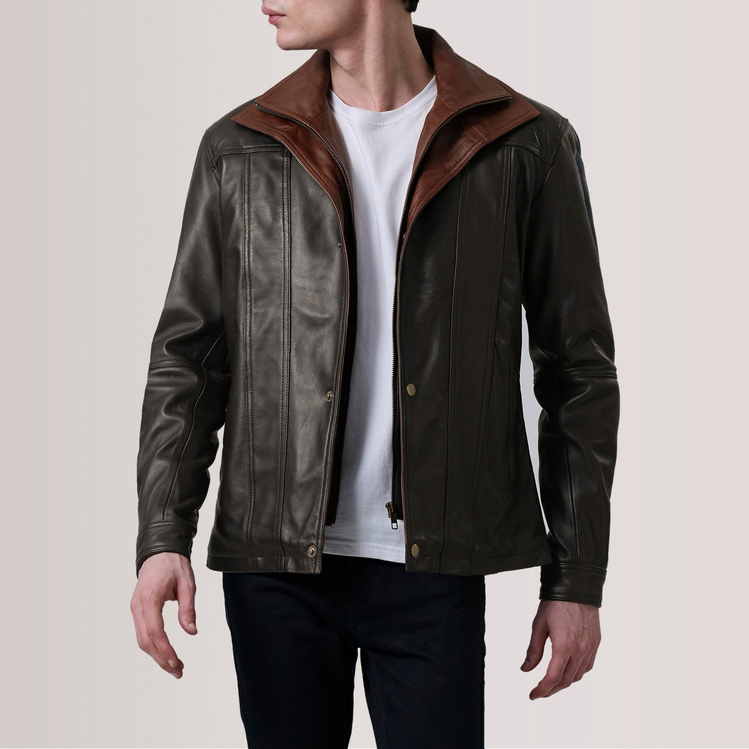 Klen Brown Classic Jacket by Dash Racegear - men Jacket view 1