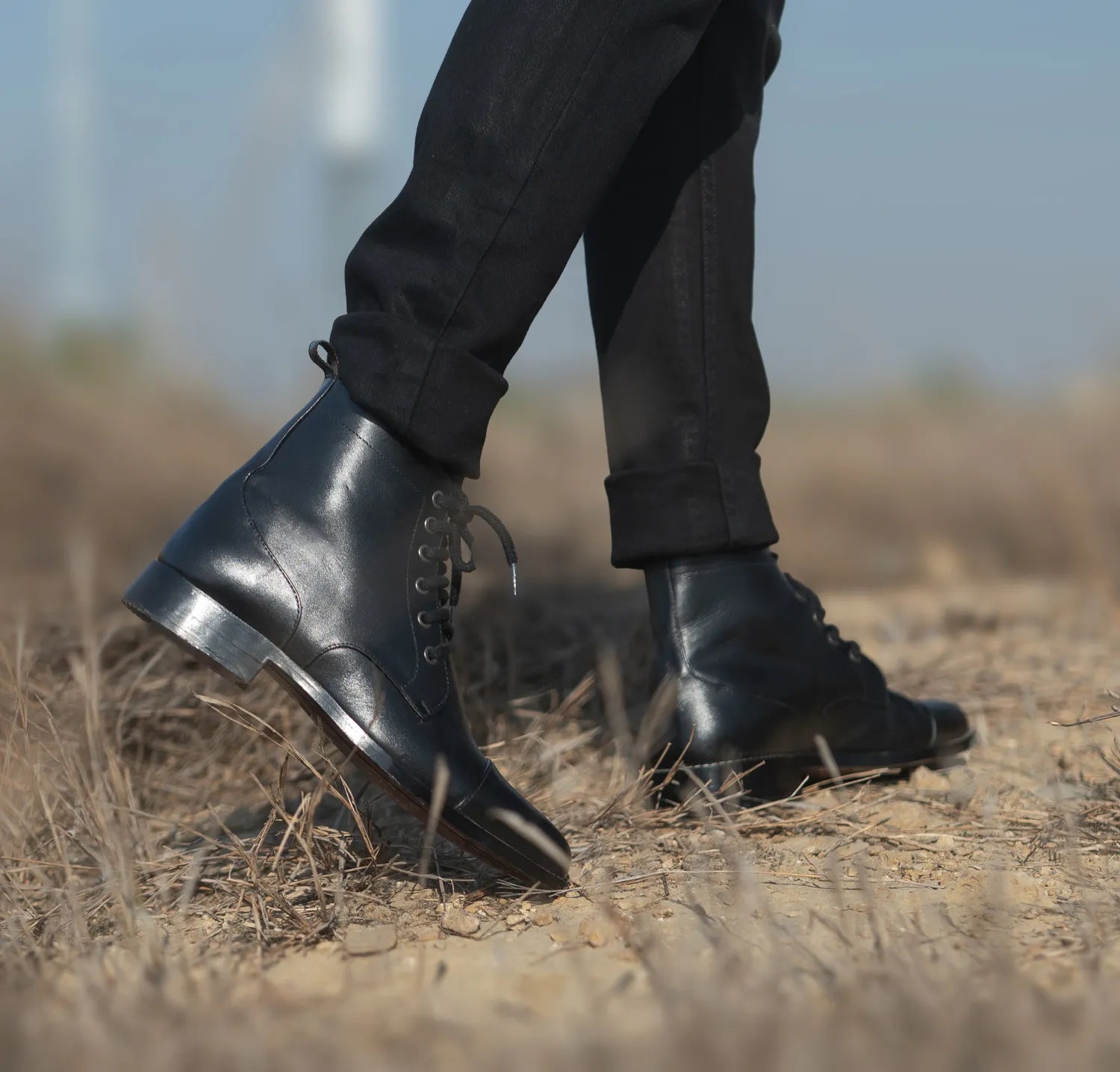 Knight Derby Black Leather Boots by Dash Racegear - men Leather Shoes view 10