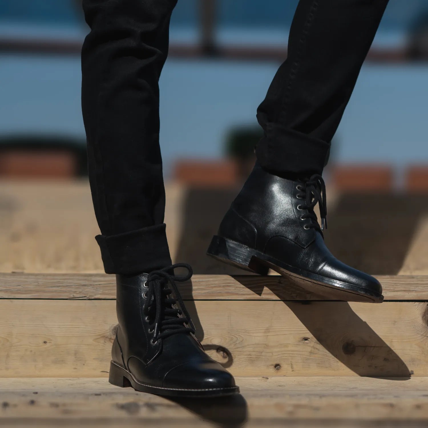 Knight Derby Black Leather Boots by Dash Racegear - men Leather Shoes view 8