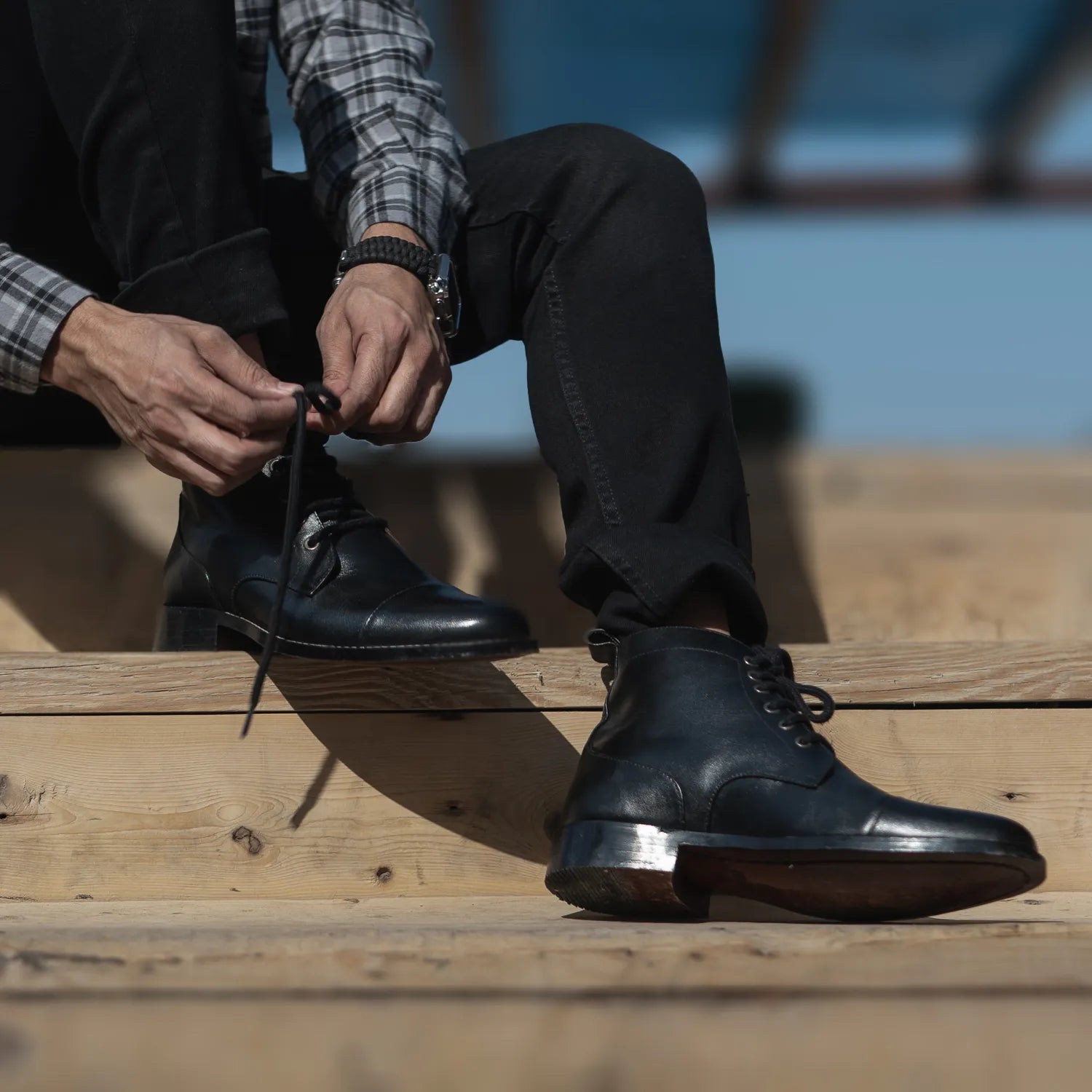 Knight Derby Black Leather Boots by Dash Racegear - men Leather Shoes view 9