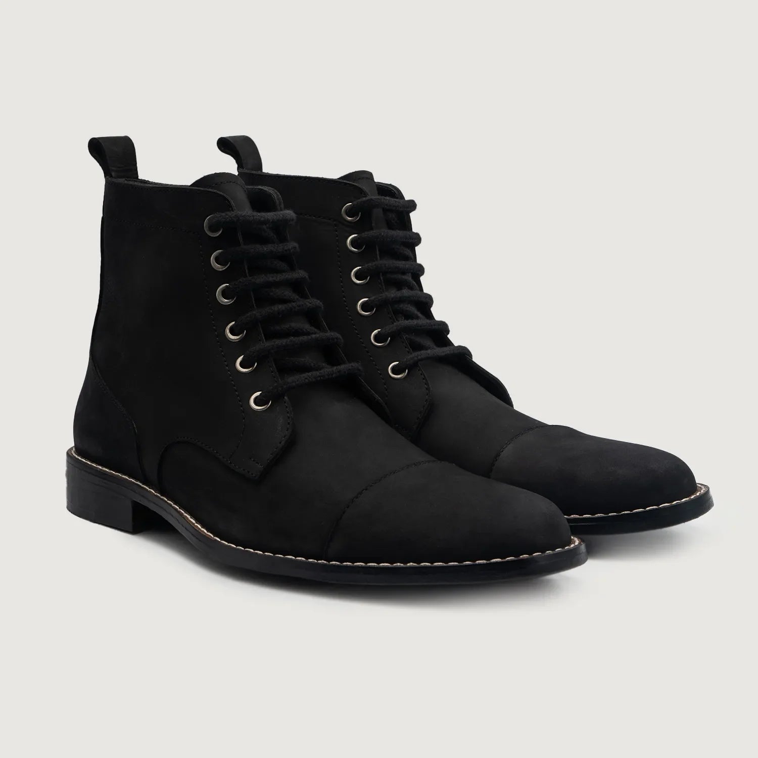 Knight Derby Black Nubuck Leather Boots by Dash Racegear - men Leather Shoes view 1