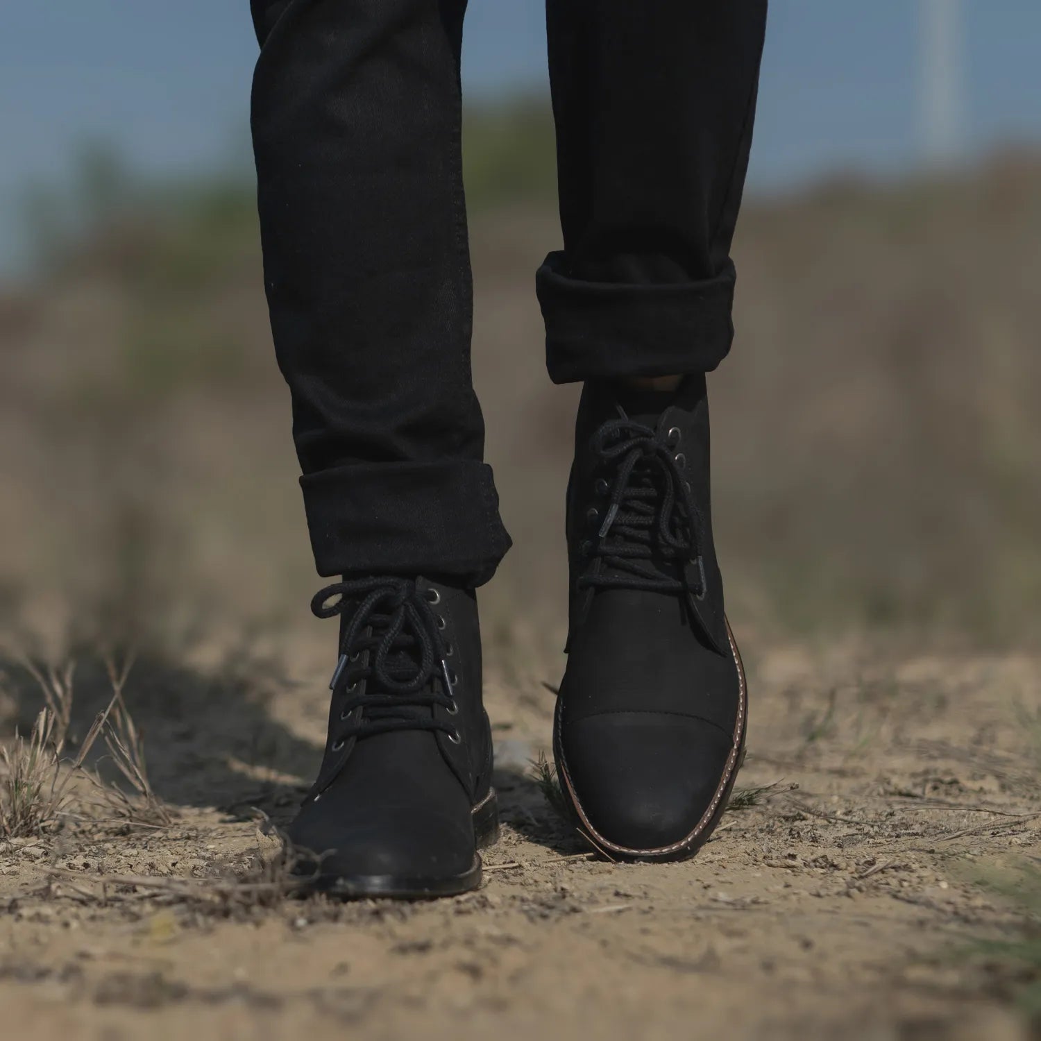 Knight Derby Black Nubuck Leather Boots by Dash Racegear - men Leather Shoes view 7