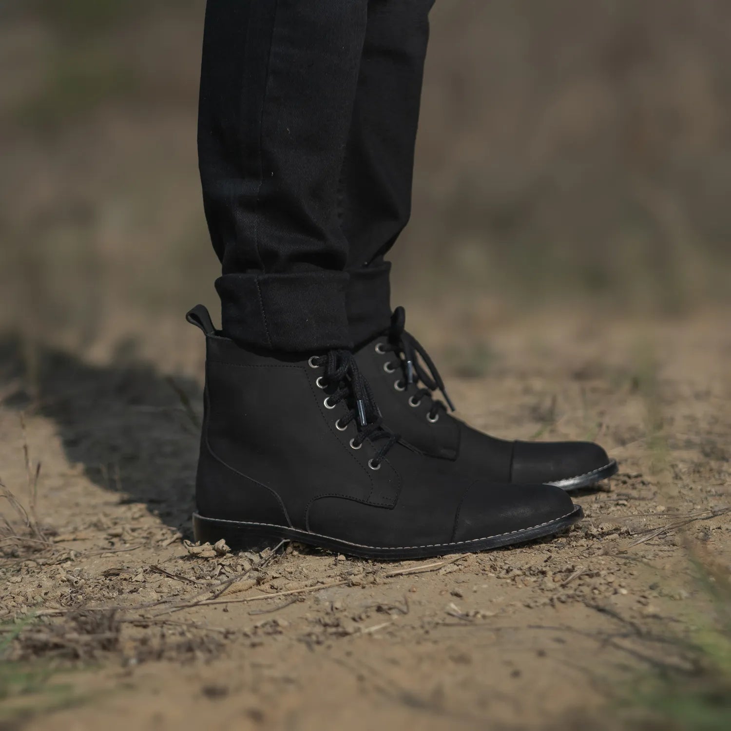 Knight Derby Black Nubuck Leather Boots by Dash Racegear - men Leather Shoes view 8