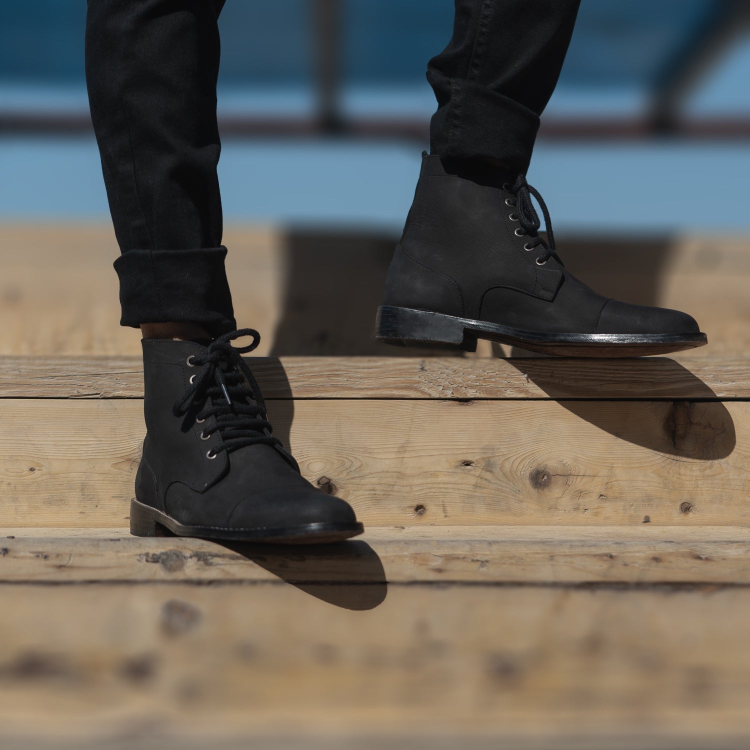 Knight Derby Black Nubuck Leather Boots by Dash Racegear - men Leather Shoes view 9