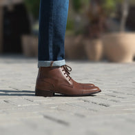Knight Derby Brown Leather Boots by Dash Racegear - men Leather Shoes view 7