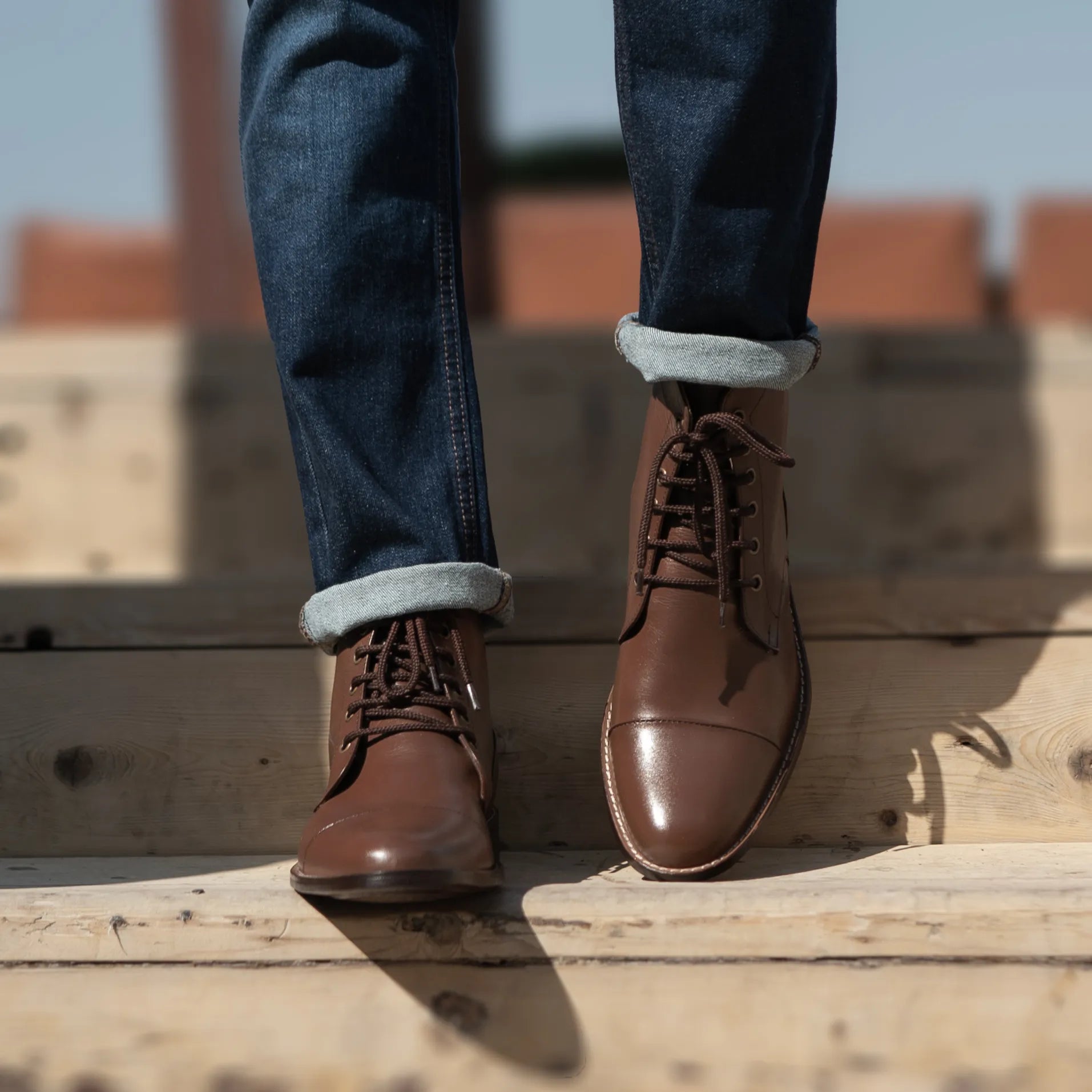 Knight Derby Brown Leather Boots by Dash Racegear - men Leather Shoes view 9