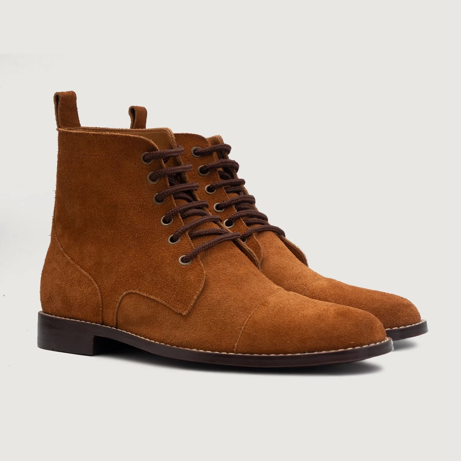 Knight Derby Brown Suede Leather Boots by Dash Racegear - men Leather Shoes view 1