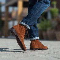 Knight Derby Brown Suede Leather Boots by Dash Racegear - men Leather Shoes view 8