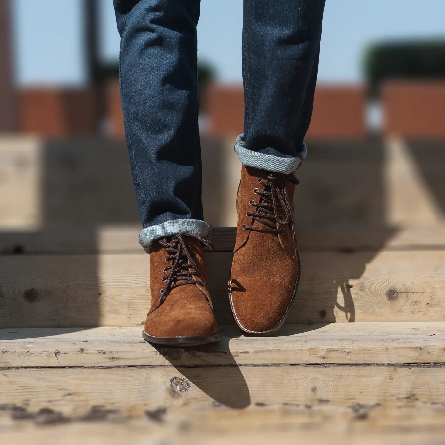 Knight Derby Brown Suede Leather Boots by Dash Racegear - men Leather Shoes view 9