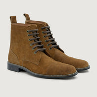 Knight Derby Brown Suede Leather Boots - StudGuard by Dash Racegear - men Leather Shoes view 1
