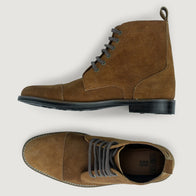 Knight Derby Brown Suede Leather Boots - StudGuard by Dash Racegear - men Leather Shoes view 3
