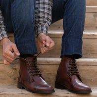 Knight Derby Burnished Brown Leather Boots - StudGuard by Dash Racegear - men Leather Shoes view 10
