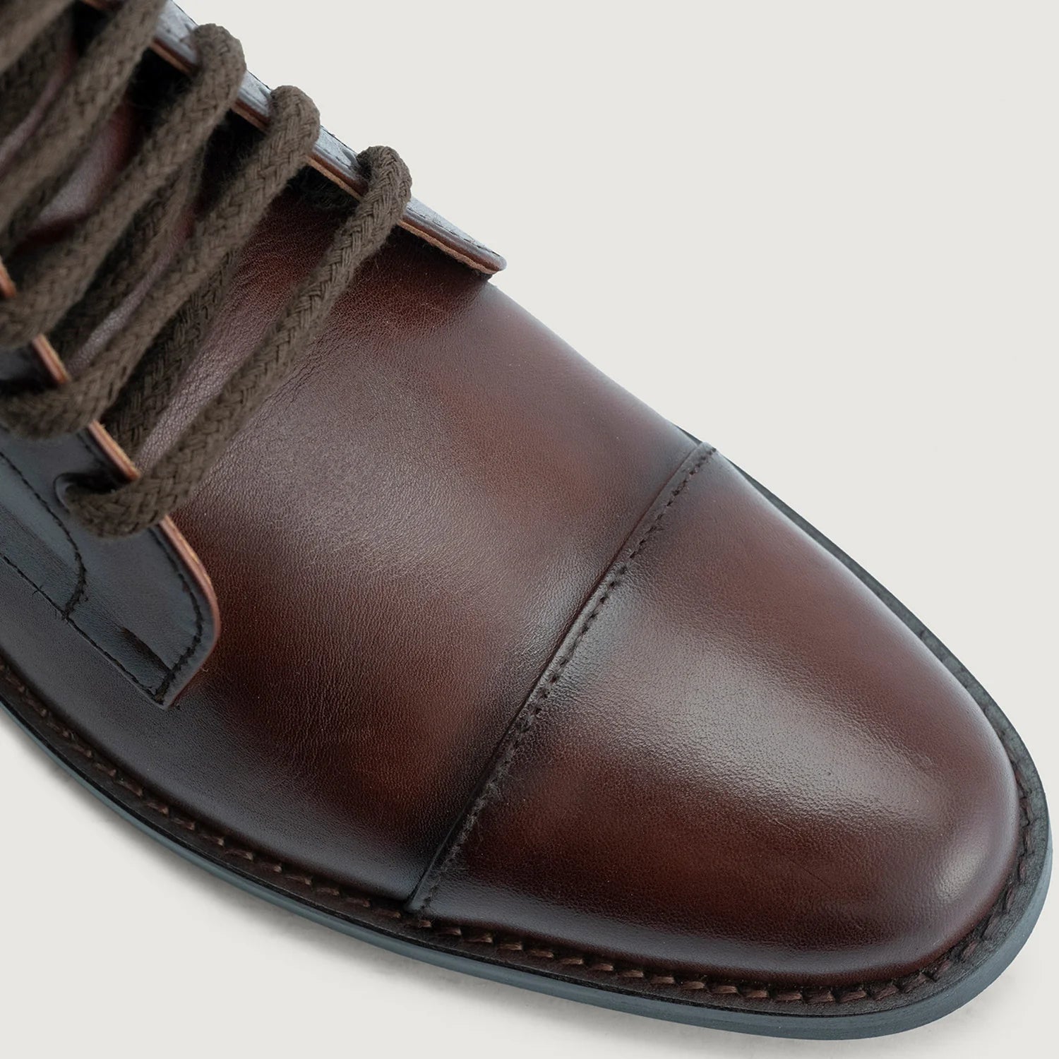 Knight Derby Burnished Brown Leather Boots - StudGuard by Dash Racegear - men Leather Shoes view 5