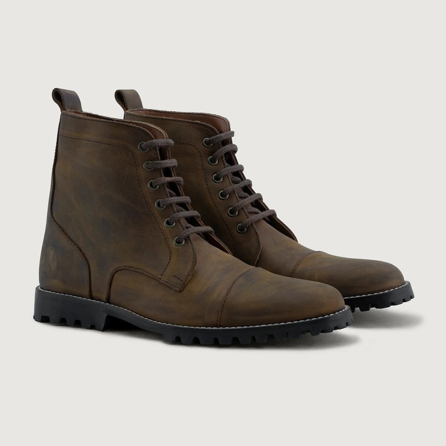 Knight Derby Burnt Copper Pullup Leather Boots - TerraGrip by Dash Racegear - men Leather Shoes view 1