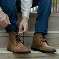 Knight Derby Burnt Copper Pullup Leather Boots - TerraGrip by Dash Racegear - men Leather Shoes view 10