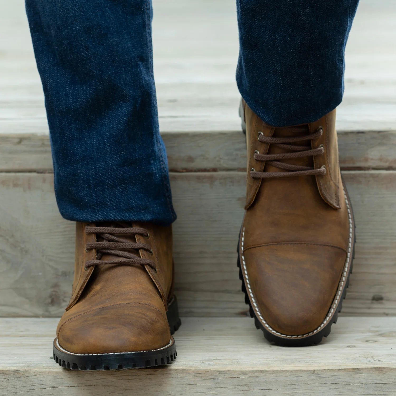Knight Derby Burnt Copper Pullup Leather Boots - TerraGrip by Dash Racegear - men Leather Shoes view 6