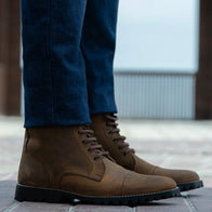 Knight Derby Burnt Copper Pullup Leather Boots - TerraGrip by Dash Racegear - men Leather Shoes view 7