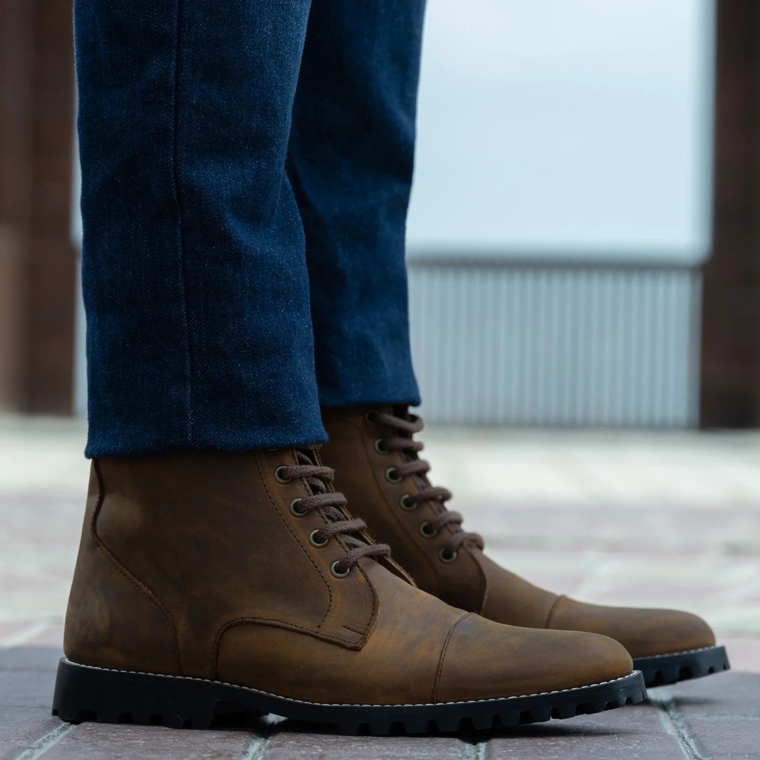 Knight Derby Burnt Copper Pullup Leather Boots - TerraGrip by Dash Racegear - men Leather Shoes view 7