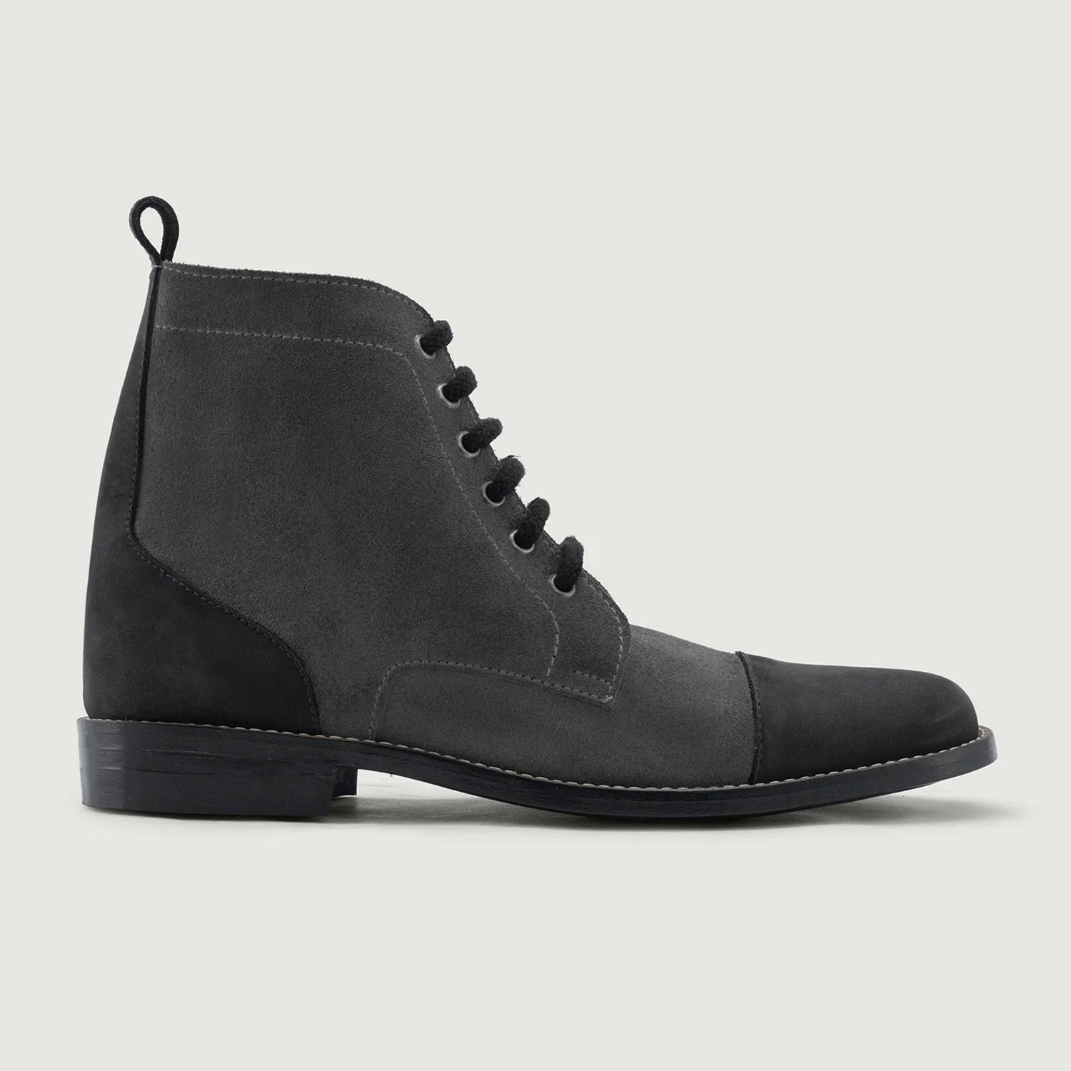 Knight Derby Grey & Black Leather Boots - StudGuard by Dash Racegear - men Leather Shoes view 2
