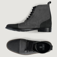 Knight Derby Grey & Black Leather Boots - StudGuard by Dash Racegear - men Leather Shoes view 3