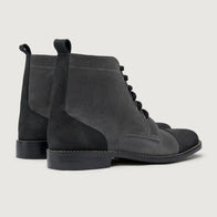 Knight Derby Grey & Black Leather Boots - StudGuard by Dash Racegear - men Leather Shoes view 4