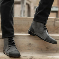 Knight Derby Grey & Black Leather Boots - StudGuard by Dash Racegear - men Leather Shoes view 9