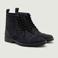 Knight Derby Grey Suede Leather Boots - TerraGrip by Dash Racegear - men Leather Shoes view 1