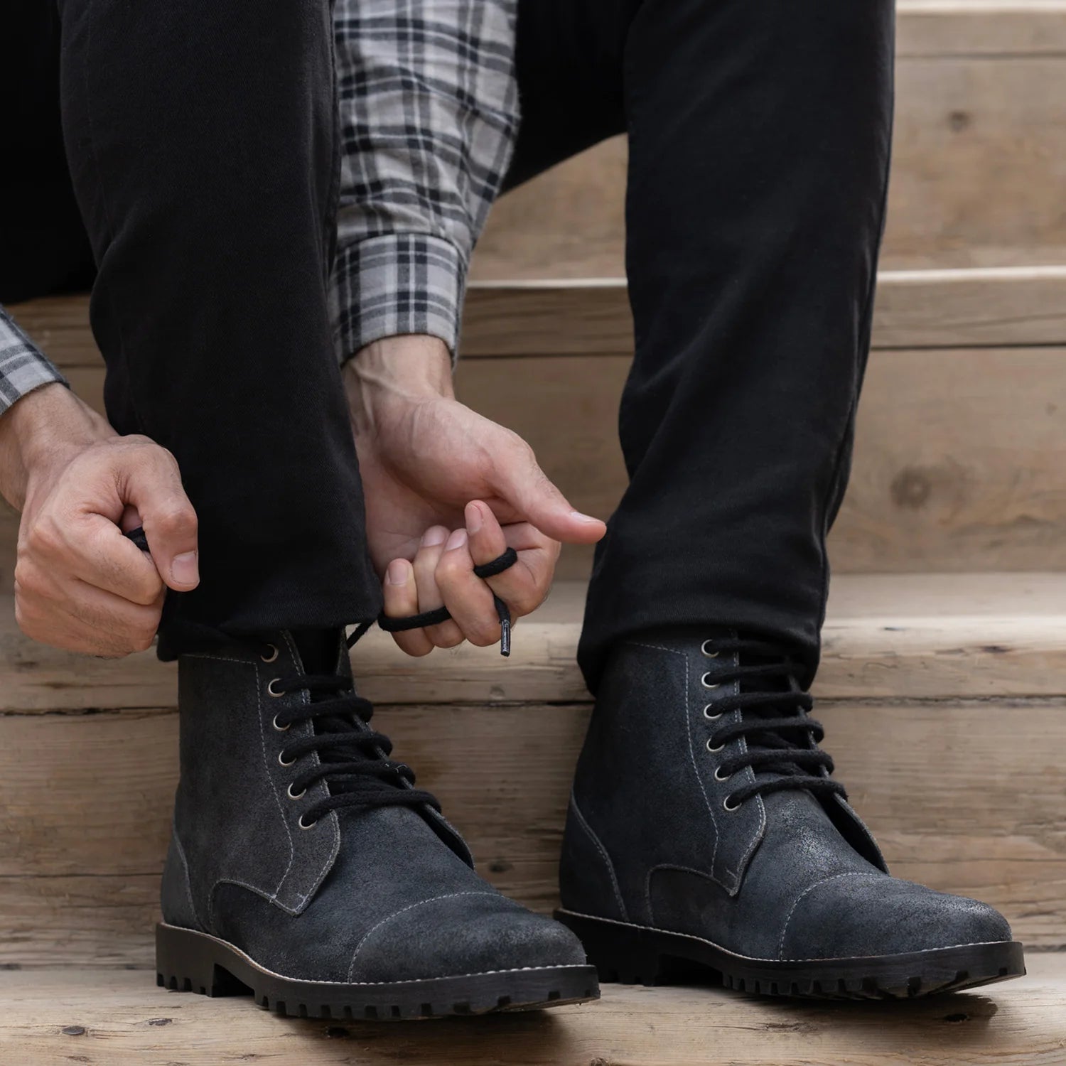 Knight Derby Grey Suede Leather Boots - TerraGrip by Dash Racegear - men Leather Shoes view 10