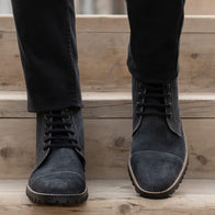 Knight Derby Grey Suede Leather Boots - TerraGrip by Dash Racegear - men Leather Shoes view 5