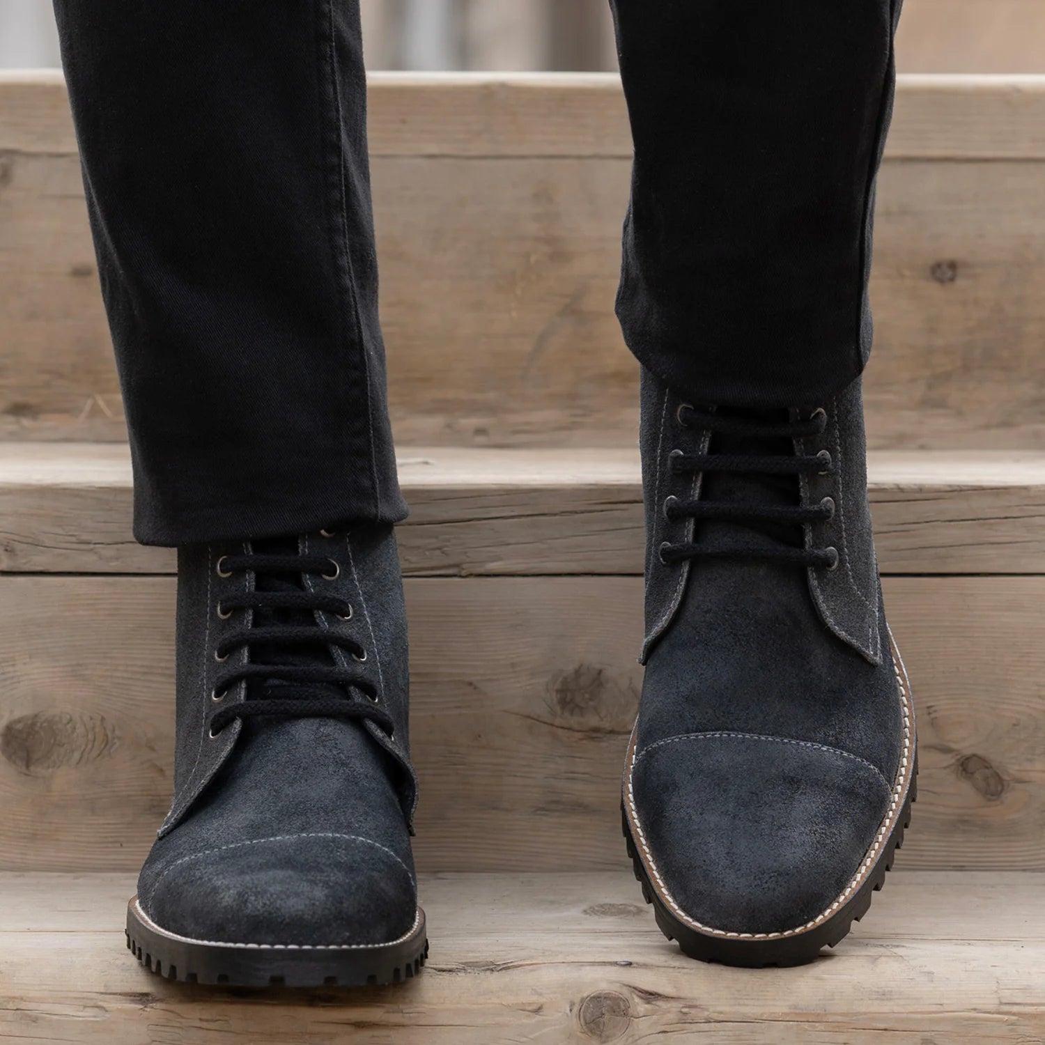 Knight Derby Grey Suede Leather Boots - TerraGrip by Dash Racegear - men Leather Shoes view 5