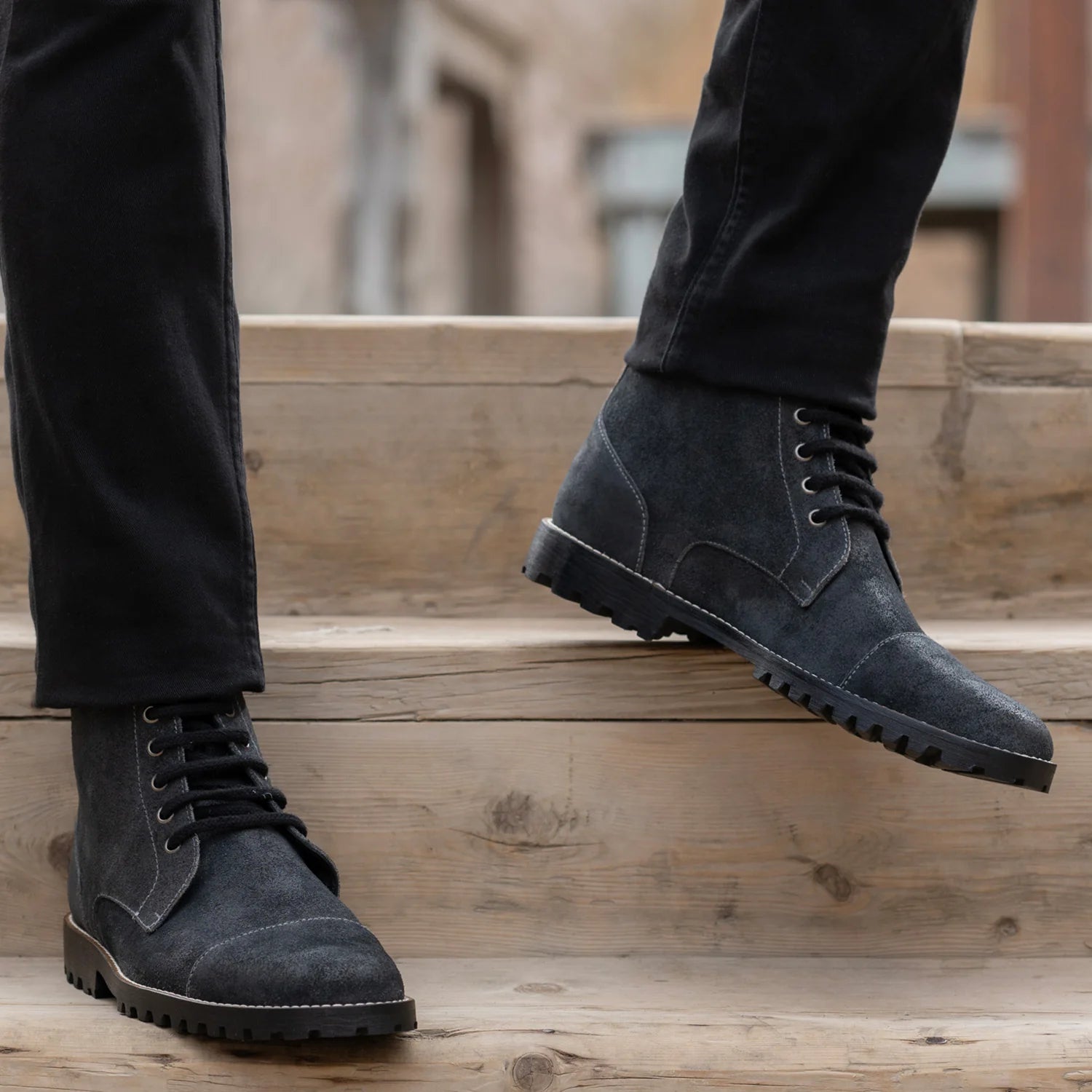 Knight Derby Grey Suede Leather Boots - TerraGrip by Dash Racegear - men Leather Shoes view 6