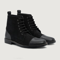 Knight Derby Hybrid Black Leather Boots - StudGuard by Dash Racegear - men Leather Shoes view 1