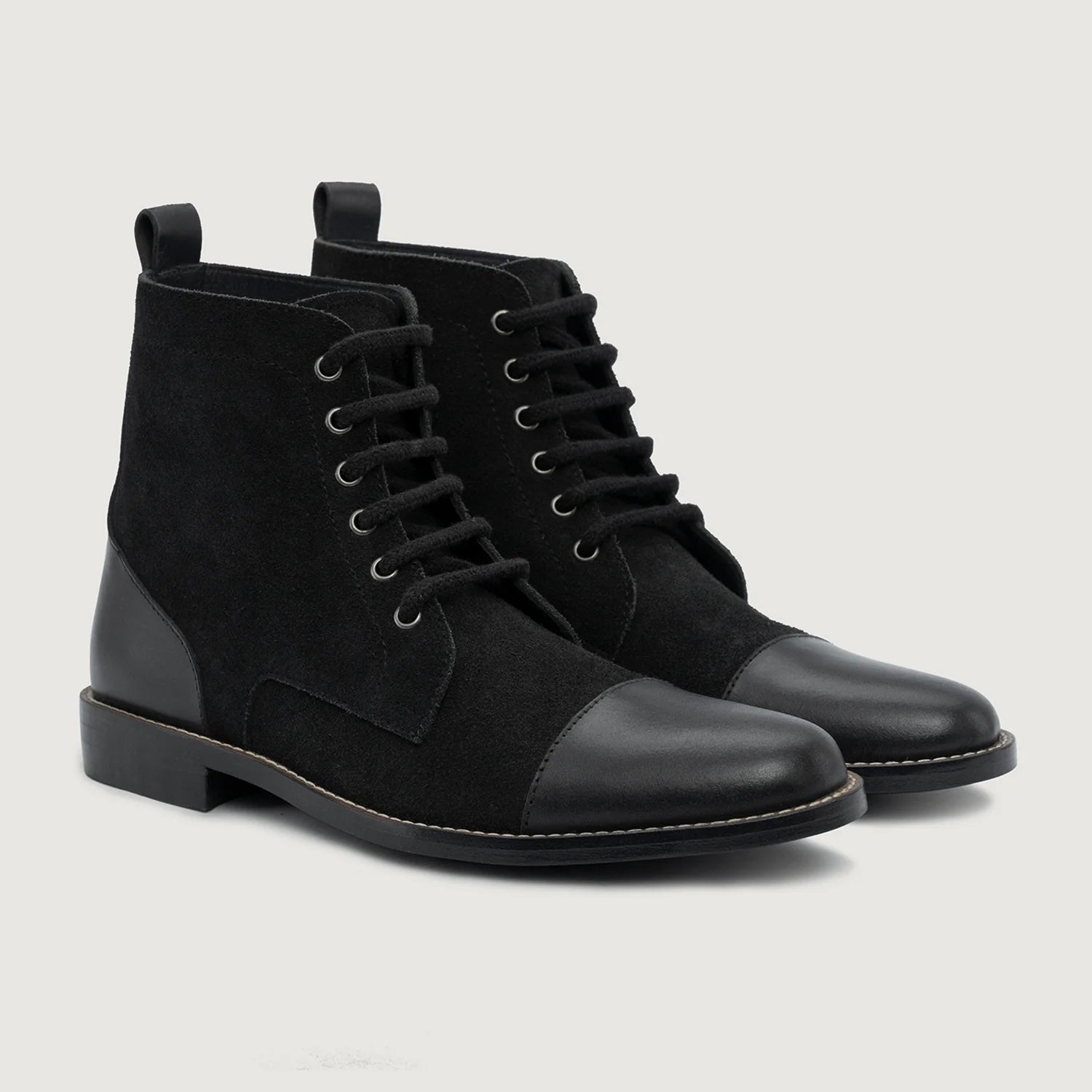 Knight Derby Hybrid Black Leather Boots - StudGuard by Dash Racegear - men Leather Shoes view 1