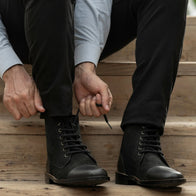 Knight Derby Hybrid Black Leather Boots - StudGuard by Dash Racegear - men Leather Shoes view 10