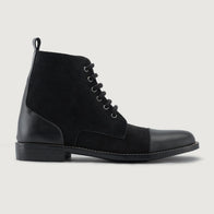 Knight Derby Hybrid Black Leather Boots - StudGuard by Dash Racegear - men Leather Shoes view 2