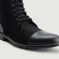 Knight Derby Hybrid Black Leather Boots - StudGuard by Dash Racegear - men Leather Shoes view 5