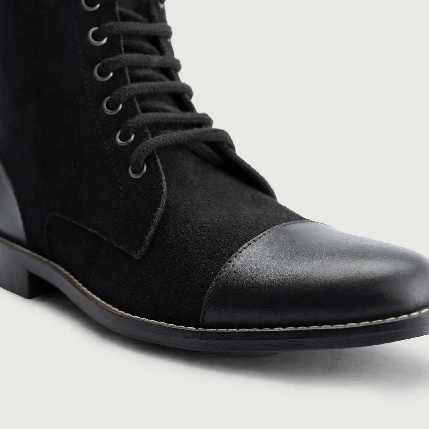 Knight Derby Hybrid Black Leather Boots - StudGuard by Dash Racegear - men Leather Shoes view 5