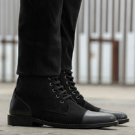Knight Derby Hybrid Black Leather Boots - StudGuard by Dash Racegear - men Leather Shoes view 7